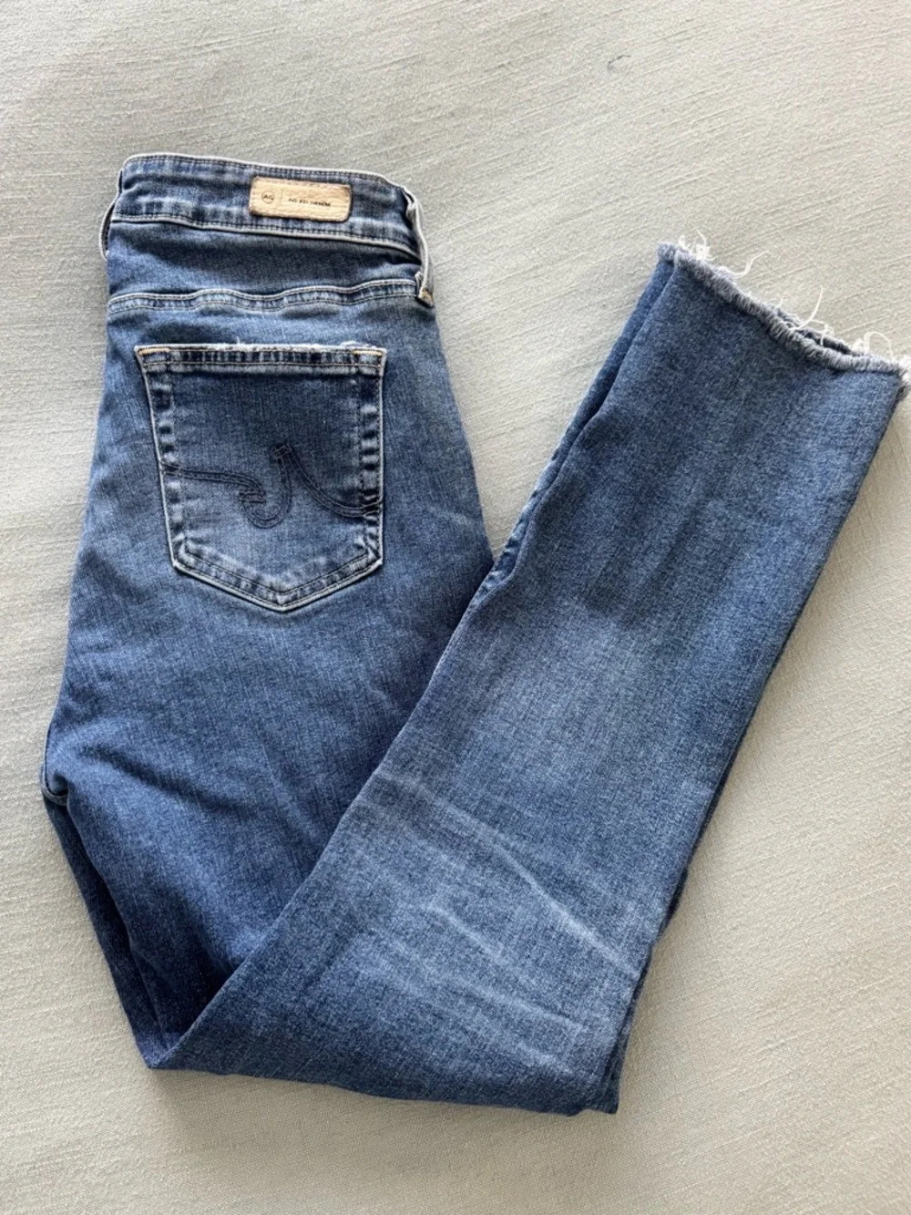 ADRIANO GOLDSCHMIED MARI RAW HEM HIGH WAIST CROP STRAIGHT LEG DENIM JEANS SZ 28 - Picture 8 of 10